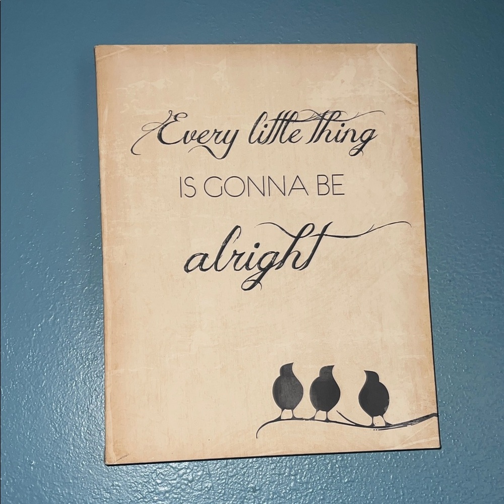 Inspirational Wall Art with Birds - Cream and Black